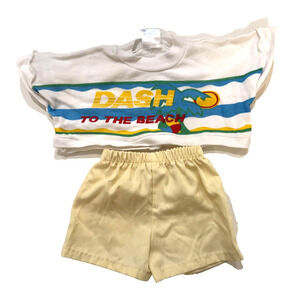 Vintage Twin Togs Creations Outfit Shorts Set Boys 18-24M Dash to the Beach 80s